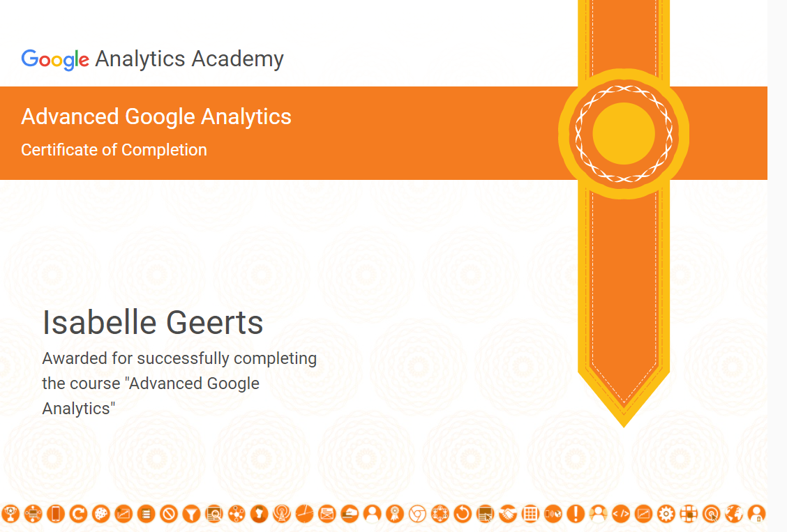 Certificaat Google Analytics Advanced