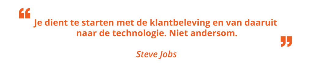 Graphic quote Steve Jobs klantbeleving technologie